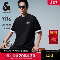 杰克·琼斯（JACK&JONES）男装短袖男潮流凉感光感T紫外线变色宽松情侣同款短袖T恤夏季衣服 E41 黑色 常规 E41 黑色 180/100A/L