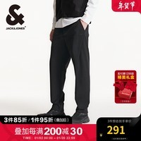 杰克·琼斯（JACK&JONES）男装秋冬裤子简约舒适纯色立体剪裁保暖休闲裤男薄绒高弹户外男裤 E40 黑色 175/84A/M