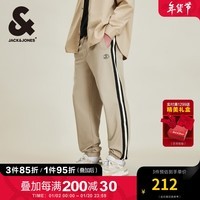 杰克·琼斯（JACK&JONES）男装秋季新款时尚潮流百搭束脚休闲运动裤长裤子侧拼织带卫裤男 E11 卡其色 175/84A/M