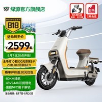 绿源（Luyuan）LIVA7豪华版新国标电动自行车48V24Ah锂电代步轻便电瓶车 liva7锂电 焕彩奶咖