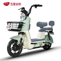 五星钻豹新国标48V18AH天能电池电瓶车轻便两轮男女成人电动自行车 B15 源彩素绿/漫步白/星辰白