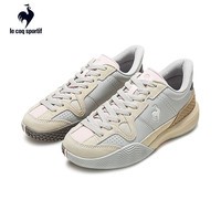 乐卡克（Le coq sportif）官方新款男鞋休闲运动鞋轻便百搭透气舒适耐磨防滑 白灰 35