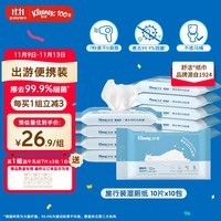 舒洁（Kleenex）羊驼湿厕纸便携装10片*10包  洁厕湿纸巾私处 擦去细菌 EDI纯水