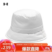 安德玛（UNDERARMOUR）秋冬Insulated男女情侣可调节训练运动渔夫帽1379998 白色112 M/L