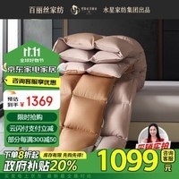 百丽丝被子冬季羽绒被 90%白鸭绒被芯抗菌加厚冬被填充1300g水星家纺