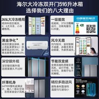 海尔（Haier）【政府补贴20%新品】冰箱516升双开对开门大冷冻风冷无霜一级能效双变频家用黑金净化省电大容量