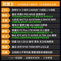 技嘉i5 14600KF/RTX4060Ti/4070Ti SUPER/4080设计渲染电竞游戏海景房台式组装电脑主机DIY电 配五:14600KF+RTX4070TiSUPER