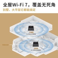 TP-LINK 全屋WiFi7 子母路由器 BE5100分布式两只装K73 千兆无线双频2.5G网口 别墅大户型易展 即插即用