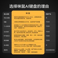 咪鼠科技KB6 AI键盘 智能AI写作PPT绘图 无线蓝牙语音键盘 多模型国产化 黑色 无光 双模