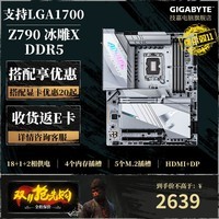 技嘉 Z790 M 主板 AORUS ELITE 魔鹰雪雕小雕冰雕钛雕超级雕 台式电脑组装DDR4/5支持13/14代CPU套装 Z790 AORUS PRO X DDR5 冰雕