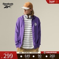 Reebok锐步官方24秋冬男女同款舒适百搭运动梭织连帽拉链外套 24FRM115UGP4 深紫色 XL