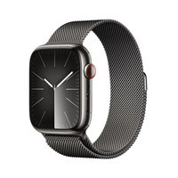 Apple/苹果 Watch Series 9 智能手表GPS+蜂窝款45毫米石墨色不锈钢表壳石墨色米兰尼斯表带电话手表S9 MRPQ3CH/A