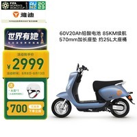 雅迪（yadea）IS6电动车60V20Ah铅酸电池长续航电动轻便摩托车成人电瓶车 灰魅蓝