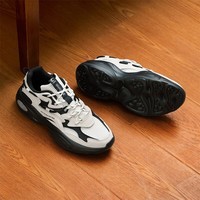 361°【澎湃2.0】网面透气复古文化鞋 厚底增高休闲运动鞋女 百搭气质 羽毛白/曜石黑【女款】 38