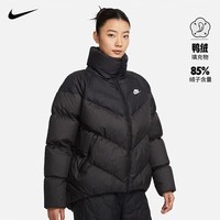 耐克NIKE羽绒夹克女短款立领WINDPFR外套FD8212-010黑L