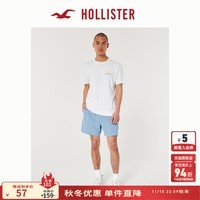 HOLLISTER24夏季新款美式情侣宽松印花短袖T恤上衣男女KI323-4109 白色 L