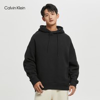 Calvin Klein【简约系列】 Jeans春秋男女情侣中性宽松连帽卫衣40755ST BAE-黑色 L