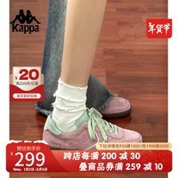 KAPPA卡帕女鞋复古德训鞋女2024冬季新款低帮轻便板鞋百搭运动休闲鞋女 牡丹粉 36