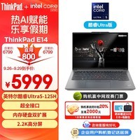 ThinkPad 联想E14笔记本电脑 AI PC 2024 14英寸商务办公学生轻薄本 全新酷睿Ultra5 125H 32G 1T 2.2K银色