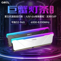 GEIL金邦巨蟹 DDR5内存条 台式机电脑内存条 5代内存条 马甲条 RGB灯条 运行内存 内存条套条 16G单条 6000 白色CL40