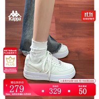 KAPPA卡帕女鞋厚底板鞋女2024冬季新款软底休闲运动鞋子女百搭小白鞋女 水绿色 3130 38