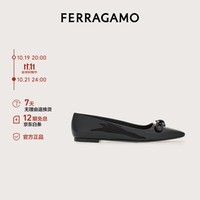 菲拉格慕（Ferragamo）女士黑色蝴蝶结芭蕾舞平底鞋 0768939_1D _ 70/37.5 礼物送女友