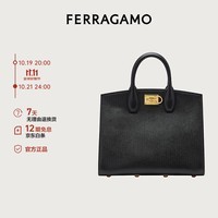 菲拉格慕(Ferragamo) 女黑色牛皮革手提包 0740941 礼物 送女友