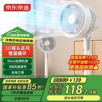 京东京造 3D摇头空气循环扇 家用落地电风扇 轻音大风力 广角送风 高度可调 节能省电 ?呼呼?