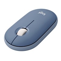 罗技（Logitech）LOGITECH PEBBLE 无线蓝牙鼠标 轻音鼠标 办公鹅卵石造型 轻薄便携 时尚小巧 品月蓝