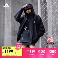 adidas 650蓬防水防风保暖鹅绒内胆三合一冲锋衣冬阿迪达斯轻运动 黑色 L