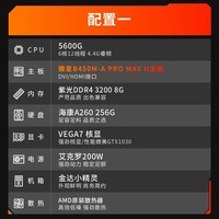 AMD 锐龙R5 5600G 新品主机企业家用办公游戏台式电脑主机设计师电脑DIY组装机 配置一/5600G/8G/256G