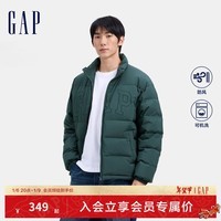 Gap男女装2024秋冬新款刺绣logo小立领防风羽绒服纯色外套678656 绿色 185/104A(XXL) 亚洲尺码