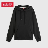 班尼路（Baleno）男士卫衣时尚潮流净色连帽套头休闲百搭上衣 000A-纯黑 M