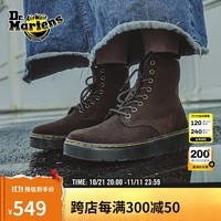 马丁（DR.MARTENS）Zavala西部靴男女秋季舒适轻量棕色女工装风马丁靴城市轻户外 深棕色 36