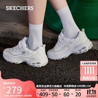 斯凯奇（Skechers）女鞋经典熊猫鞋老爹鞋蕾丝厚底小白鞋运动鞋11959白色35