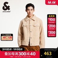 杰克·琼斯（JACK&JONES）冬季新款时尚潮流百搭舒适休闲上衣翻领直筒夹克外套男224409030 A43奶油白 180/100A/L