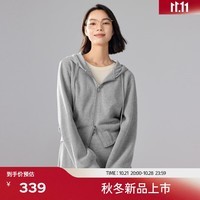 伊芙丽灰色短款拉链休闲卫衣外套女2024秋季上新miu风卫衣女 花灰 170/92A/XL 125-140斤