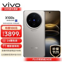 vivo X100s 12GB+256GB 钛色 蓝晶×天玑9300+ 蔡司超级长焦 7.8mm超薄直屏 拍照 AI 手机