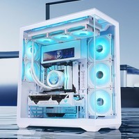 先马(SAMA)昊境界白色 电竞游戏电脑主机高塔海景房机箱 支持ATX主板/420水冷位/450mm长显卡/标配Type-C