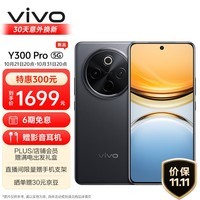 vivo Y300 Pro 8GB+256GB 墨玉黑 6500mAh超薄蓝海电池 全等深微四曲屏 SGS五星抗摔认证 AI 拍照 手机