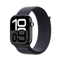 Apple Watch Series 10 智能手表46毫米亮黑色铝金属表壳浓墨色回环式运动表带【GPS款】MX283CH/B