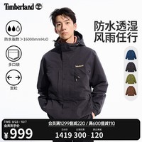 添柏岚（Timberland）官方男装防水冲锋衣S24新款户外休闲夹克|A41GB A41GBM45/黑色 L