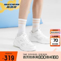 斯凯奇（Skechers）女子时尚百搭小白鞋拼接休闲鞋 117354-WHT 白色 37