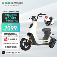 绿源48V16A长续航新国标电动自行车通勤电动车 NFC解锁液冷电机 LIVA6 幻彩白 哑光预计7天左右发货