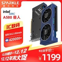 SPARKLE撼与科技 兽人系列游戏显卡 Intel Arc A580 ORC OC超频双槽双风扇 8GD6