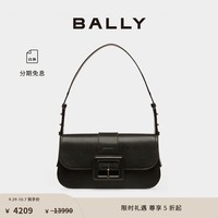 BALLY巴利女士黑色皮革单肩包6302777 黑色 均码