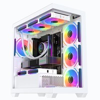 影驰极光3-M海景房电脑机箱白色（无立柱全视版/M-ATX/支持360水冷/快拆侧板/可装40系长显卡）