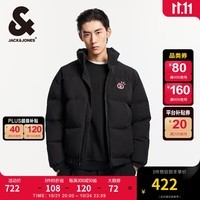 杰克·琼斯（JACK&JONES）男装衣服秋冬宽松字母印花潮流百搭舒适棉服男立领短款棉衣外套厚 黑色E40 黑色E40 175/96A/M