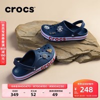 卡骆驰crocs洞洞鞋贝雅卡骆班轻便耐磨一脚蹬休闲鞋|205089 深蓝/辣椒红-4CC 45(290mm)