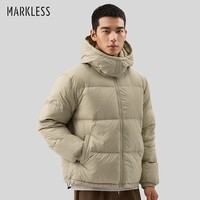 MARKLESS羽绒服男24年冬季90鹅绒保暖外套男士连帽男装 YRB3306M 卡其色 XXL